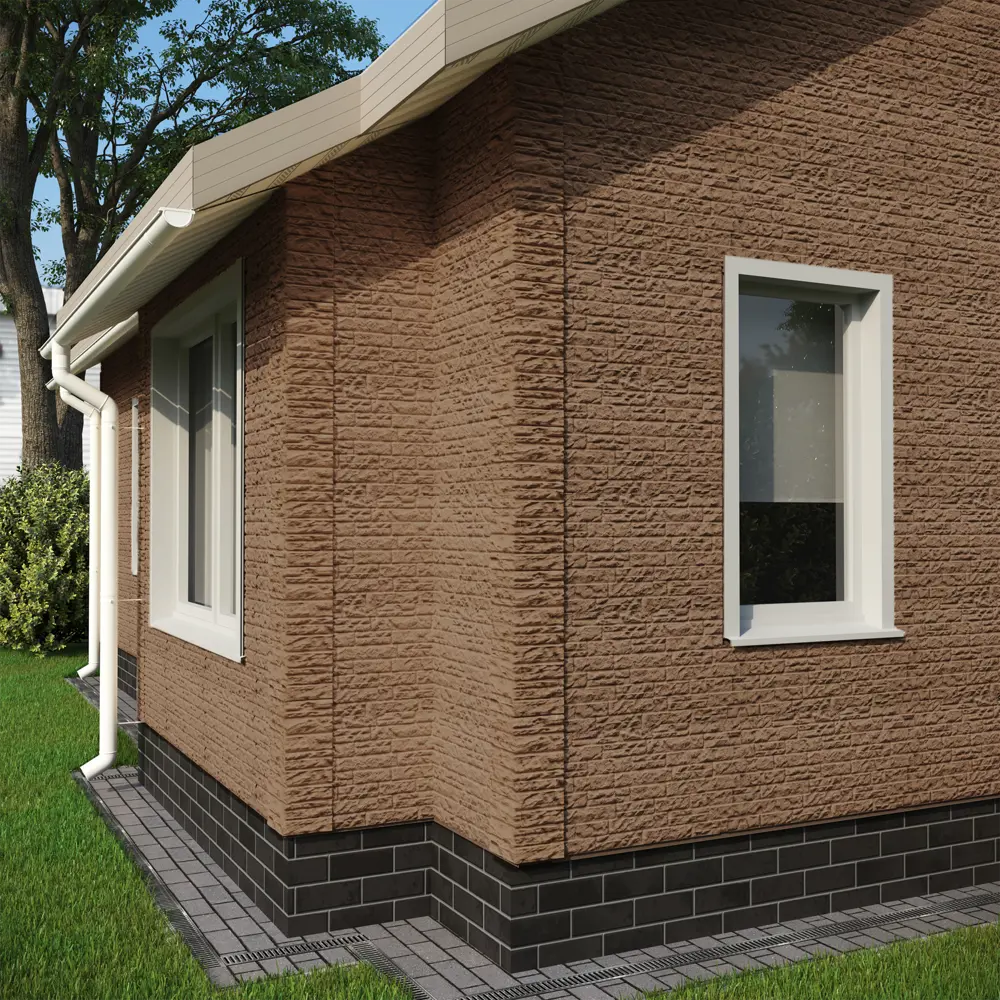 Фасадная панель Dacha Сланец колотый тёмно-коричневый 0.49 м² Stern STLM-2133054 - Вид №3