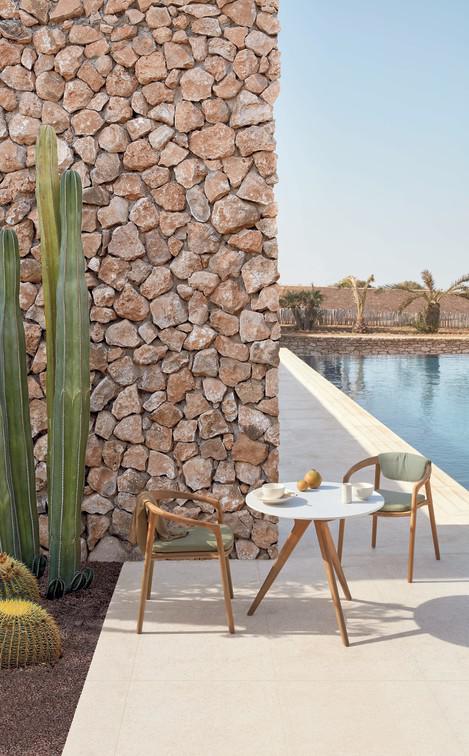 MNST985 Обеденный стол teak nero ⌀125см Manutti Torsa - Вид №2