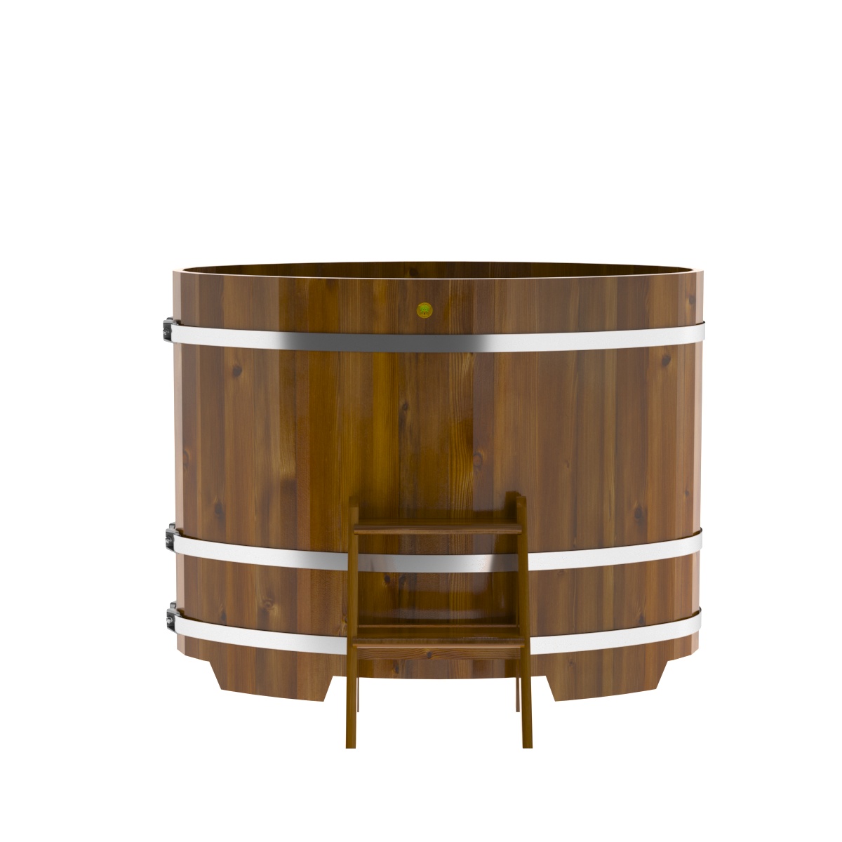 2265 Купель овальная из лиственницы Рустик 0,80х1,42х1,1 морёная Alyarus  - Вид №4