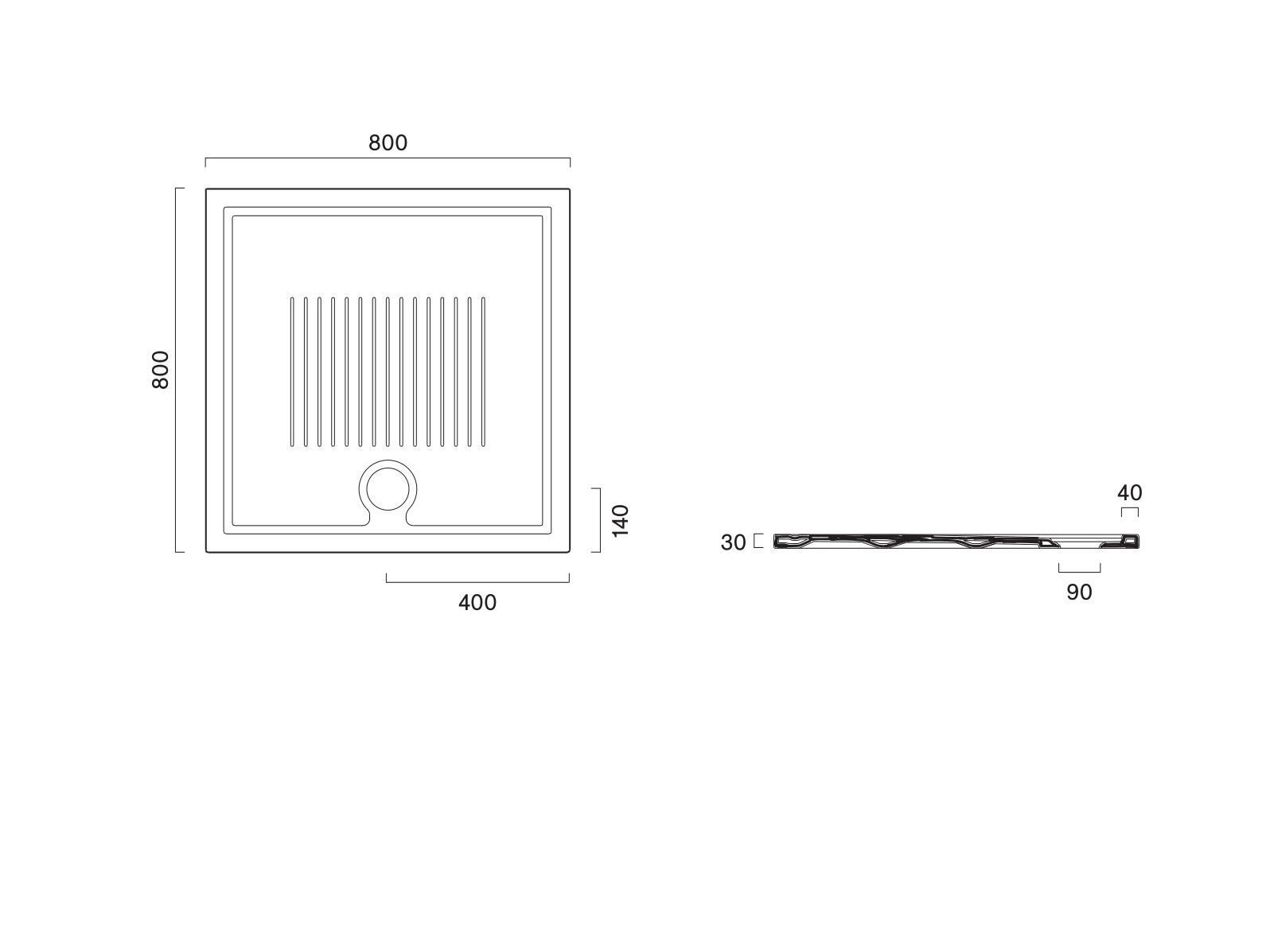 Нескользящий квадратный поддон для душа CERAMICA CATALANO H3 ARCH-00085745 - Вид №2