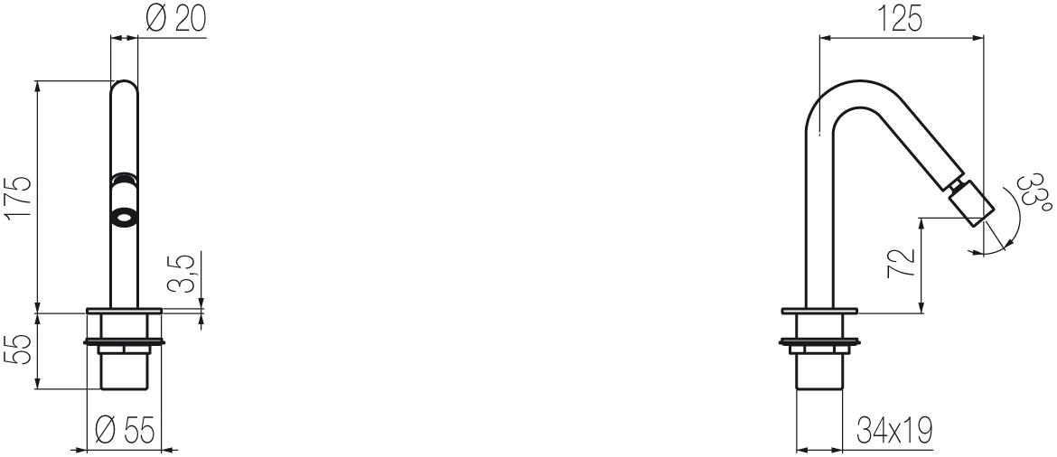 Radomonte Излив для биде из нержавеющей стали, установленный на террасе Toox Chb1 - Вид №3