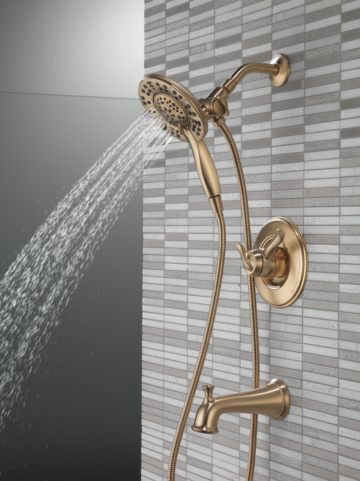 T17494-CZ-I Панель Monitor® 17 Series для ванны и душа с In2ition® Delta Faucet Linden Шампанское бронза  - Вид №9