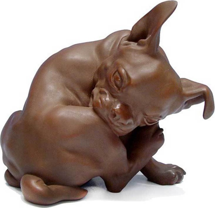 10543680 Meissen Фигурка 9см "Карликовый бульдог" (Эрих Хёзель, 1912г.) Фарфор 
