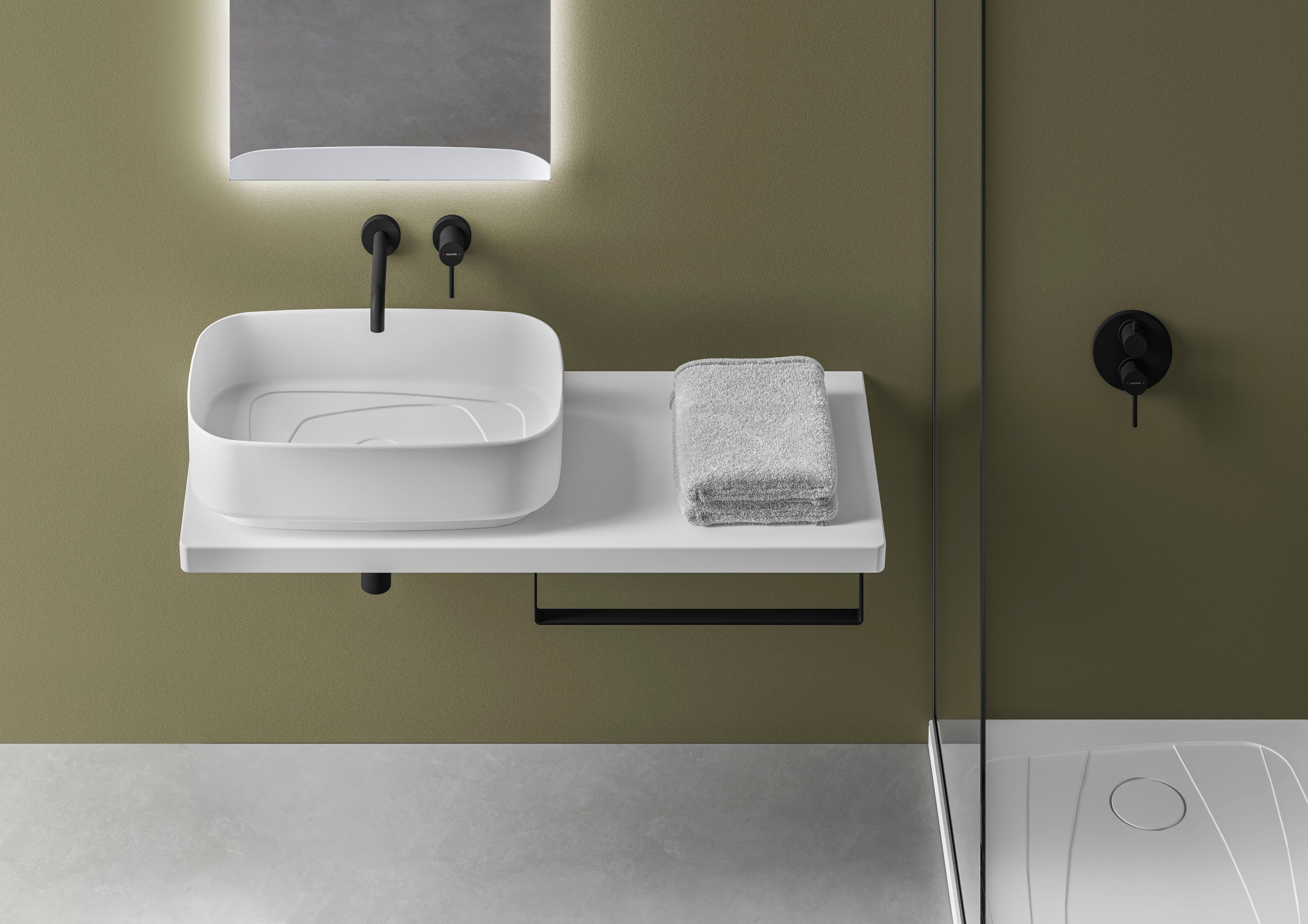 Керамический нескользящий квадратный поддон для душа Ceramica Dolomite за пределами ARCH-00056029 - Вид №1