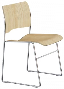 Howe Стул из фанерованной древесины, штабелируемый салазками 40/4