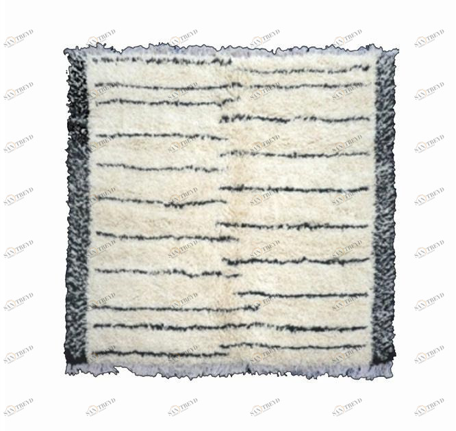 AFOLKI Ковер из шерсти с длинным ворсом и узором Beni ourain Ta939be