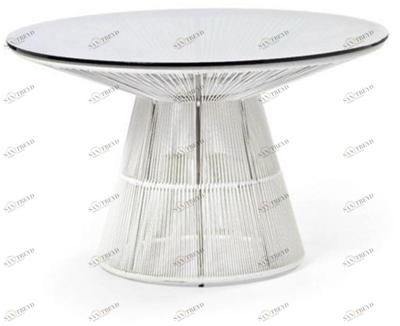 Varaschin Круглый стол из синтетического волокна со стеклянной столешницей sun-id-1430846