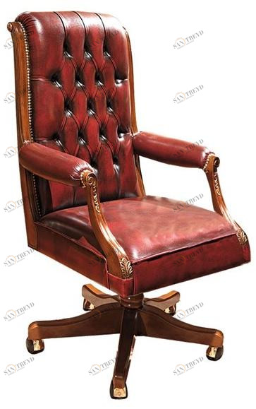 Barnini Oseo Поворотное кожаное кресло Executive на колесиках Reggenza 712 - n