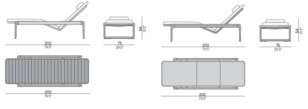 Садовая кровать из ткани и алюминия MANUTTI Flows ARCH-00009451 - Вид №3