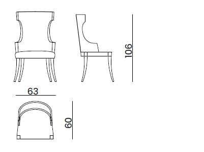 Кожаный стул с высокой спинкой Bizzotto Italia Atmosphera ARCH-00146115 - Вид №3