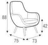 Sits Мягкое кожаное кресло с подлокотниками Stefani sun-id-1459937 - Вид №2