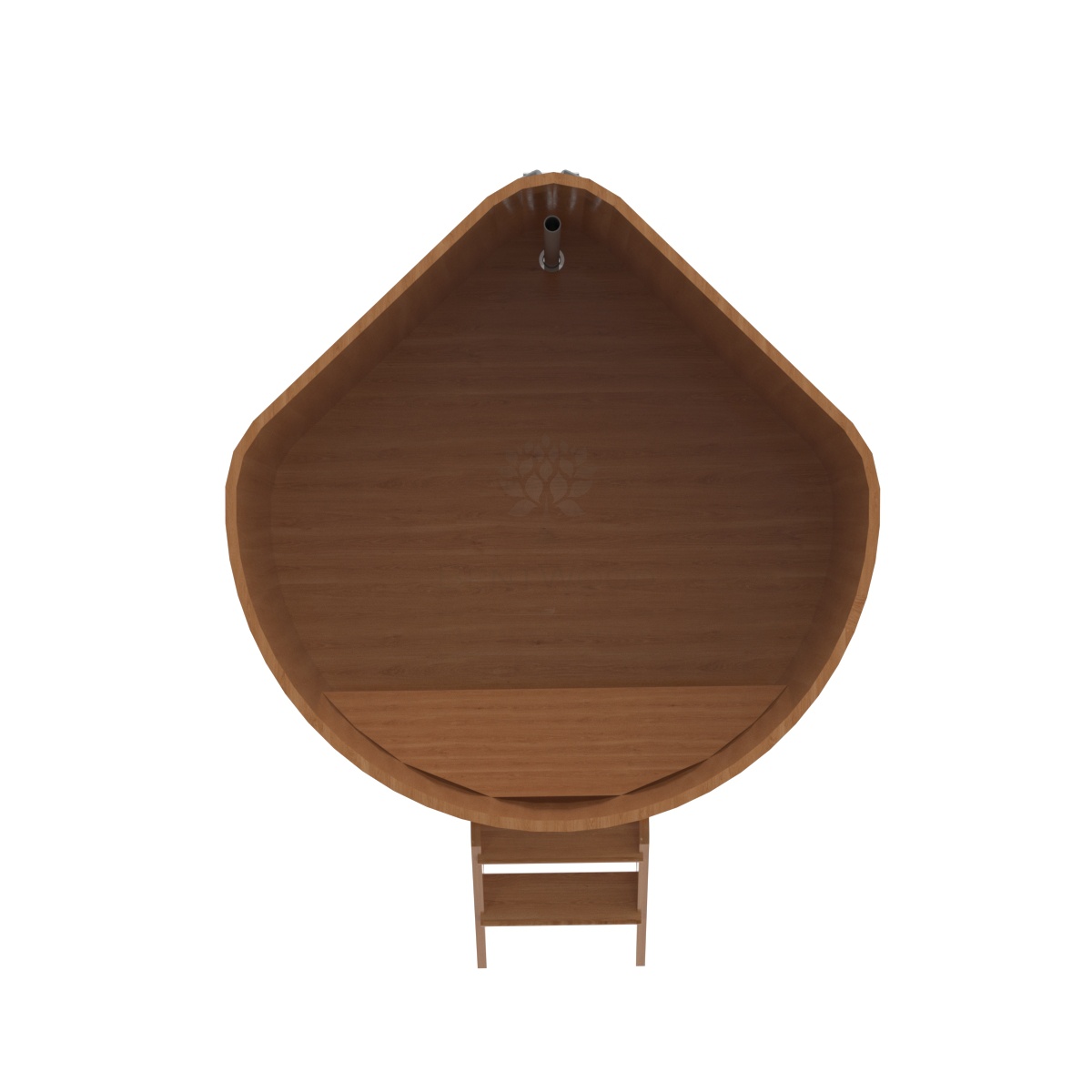 1364 Купель угловая из дуба 1,37х1,37х1,1 натуральная Alyarus  - Вид №4