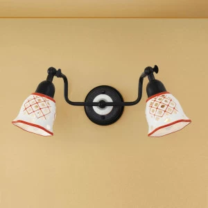 Спот настенный с керамическим плафоном на 2 лампы красный "Ажур" CL534523 CITILUX АЖУР 00-3926161 Красный;черный