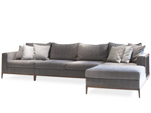 Тканевый диван с полуостровом