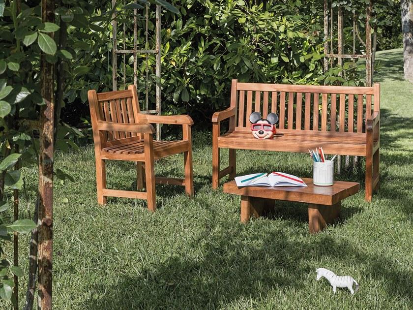 Il Giardino di Legno Садовая скамейка из тика с подлокотниками Junior Juni0606 - Вид №1