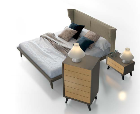 107509 Кровать Absolute с основанием Sixty-Nine 183 x 136 см La Ebanisteria Nite-Nite 