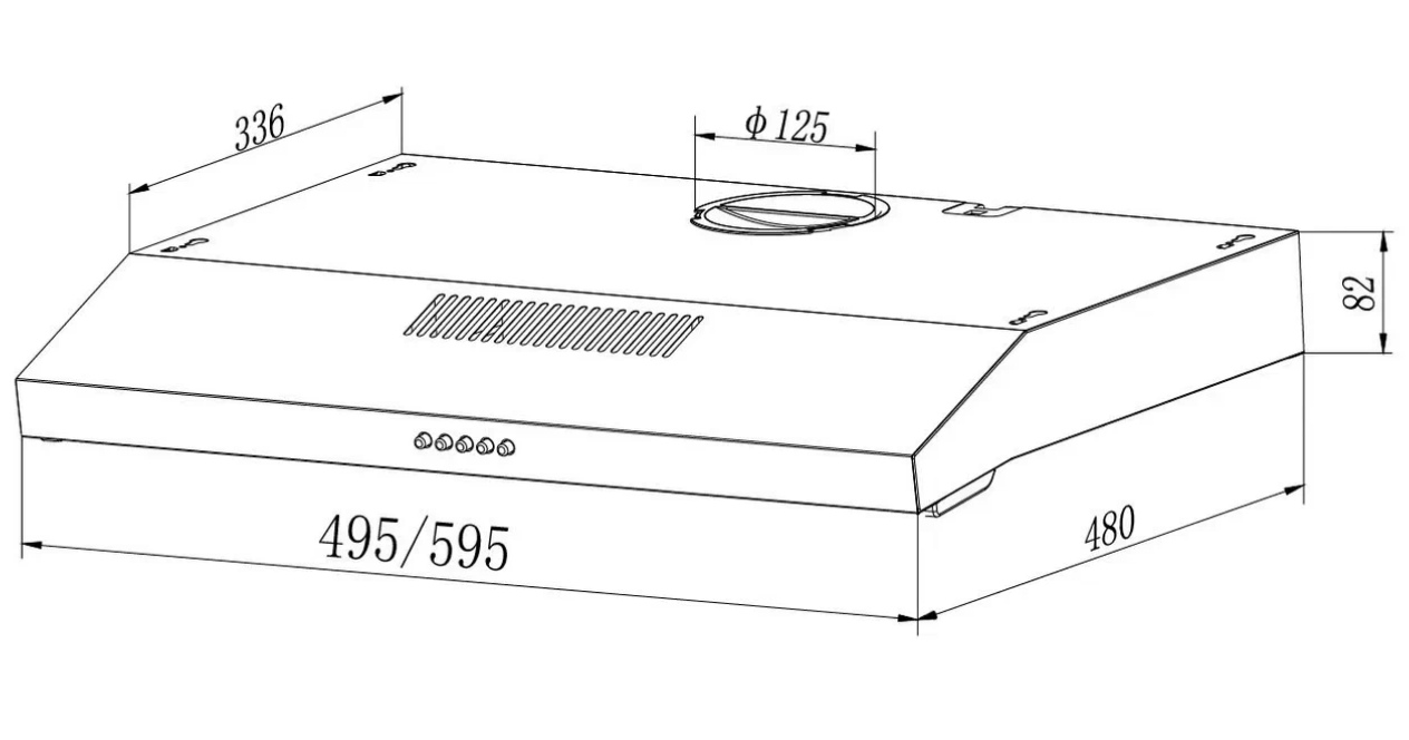 9162401 Вытяжка подвесная Оasis PO-50B черный OASIS STDN-0102571 - Вид №7