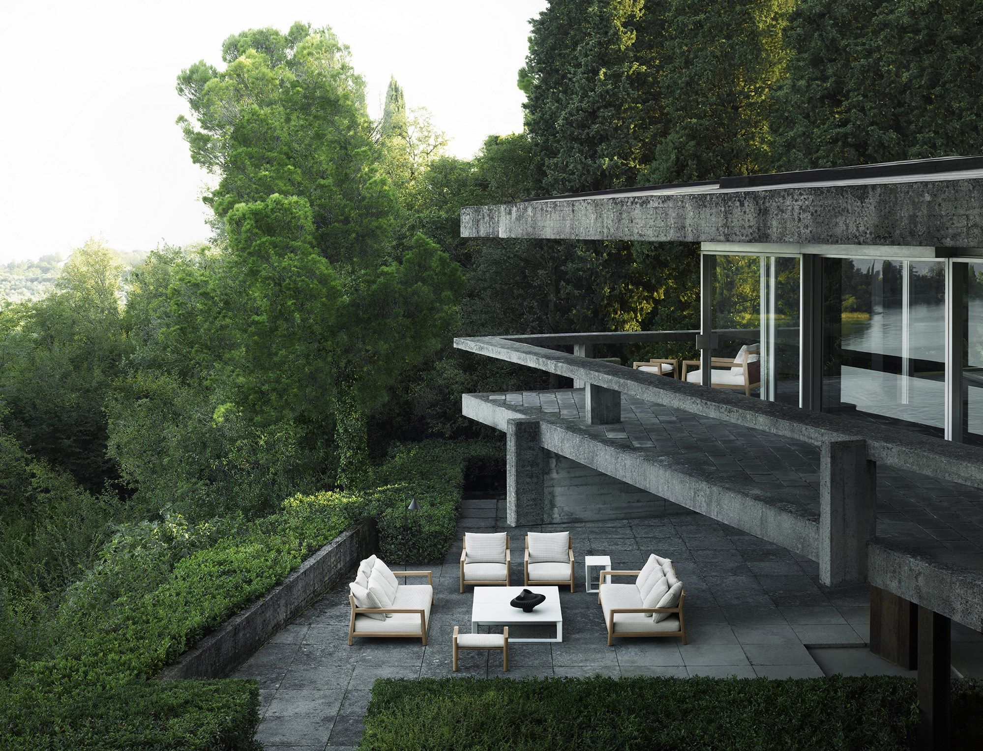 Бетонный садовый столик B&B Italia Outdoor Пабло ARCH-00021089 - Вид №1