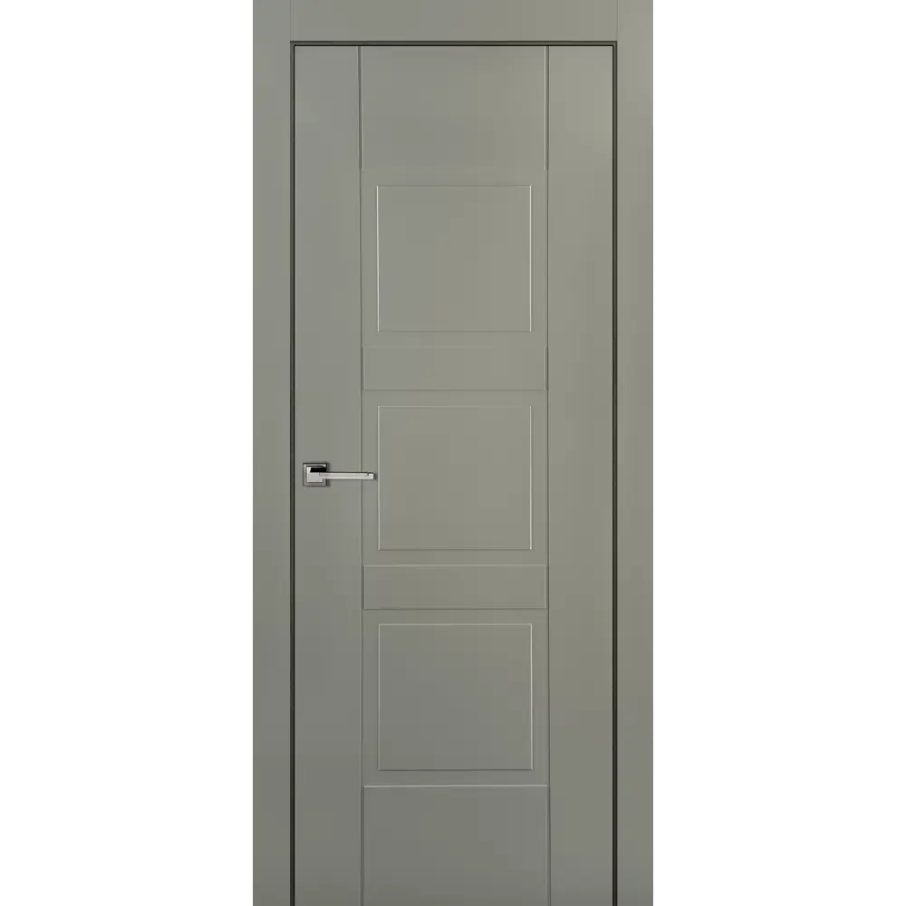 Дверь межкомнатная Этна глухая эмаль цвет грей 60x200 см (с замком) ПРИНЦИП STLM-2049451 - Вид №1