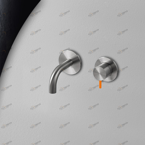Смеситель для раковины сталь матовая с оранжевой ручкой Toki Radomonte TKI17SCIL24