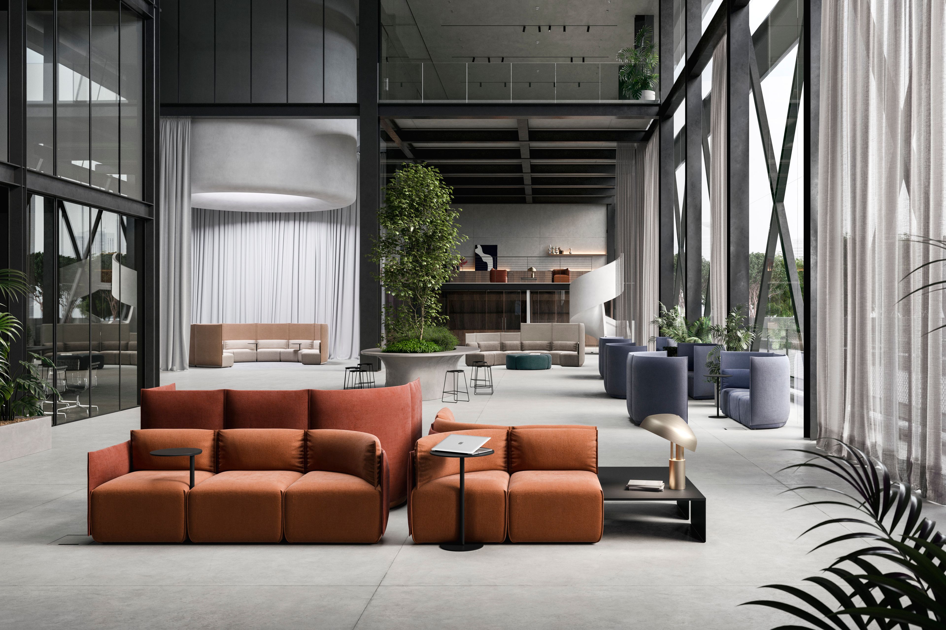 Изогнутый диван из ткани Ross Gardam ARCH-00101655 - Вид №4