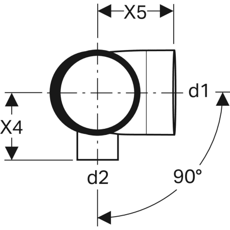 GEBERIT 310.117.14.1 Крестовина двухплоскостная комбинированная Geberit Silent-db20, 88,5°, левая  - Вид №2