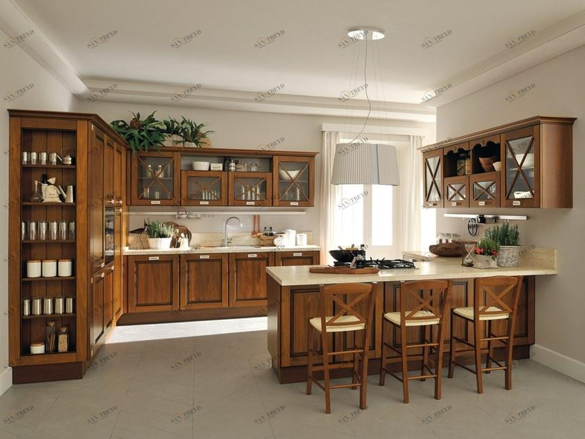 Cucine Lube Кухня из массива дерева с полуостровом Agnese sun-id-1423313