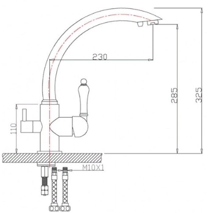 Zorg ZR 314 YF-50 хром Смеситель для кухни Zorg 325х230 мм  - Вид №2