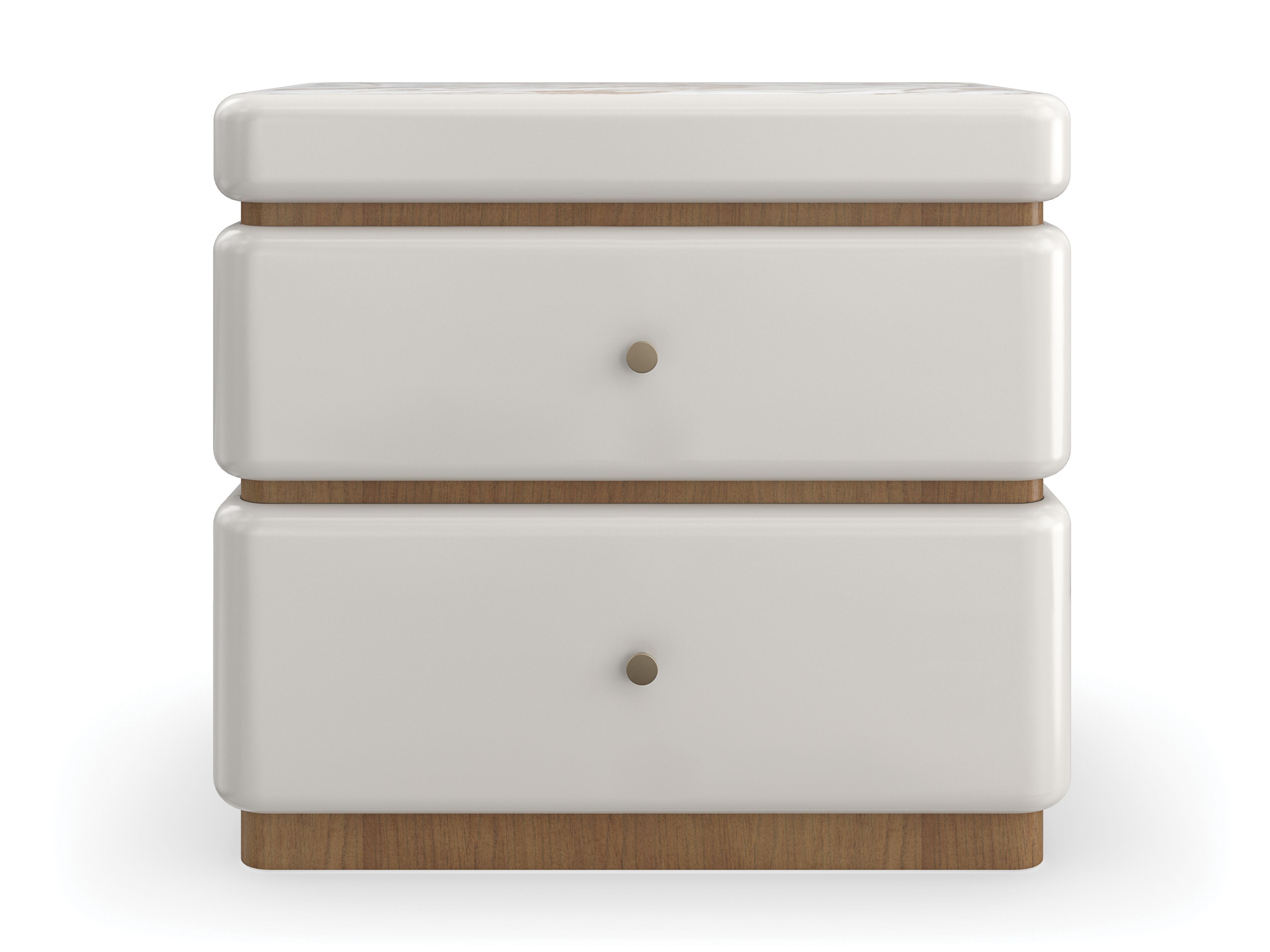 Прямоугольная тумбочка с мраморной столешницей Calacatta Oro и ящиками Caracole Milos ARCH-00096699