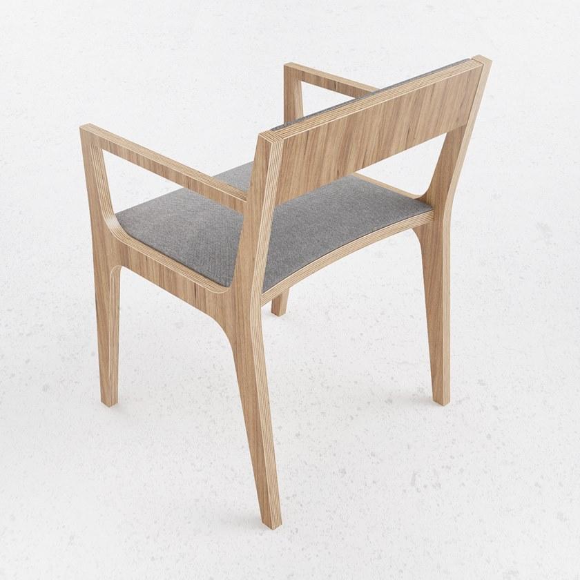 ODESD2 Стул из фанерованной древесины с подлокотниками C sun-id-1460532 - Вид №6