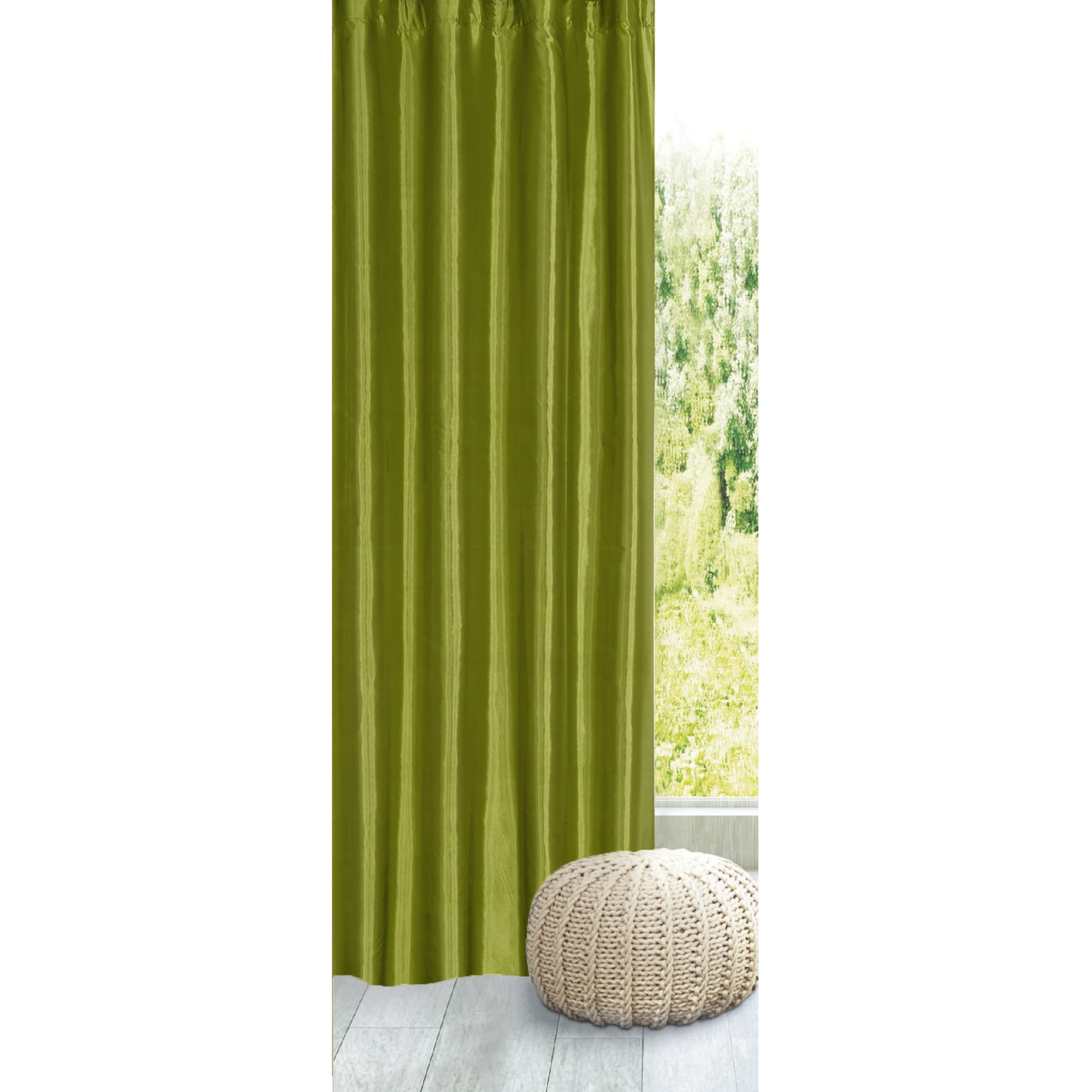 82111942 Штора на ленте «Taffy Apple 4», 140х260 см, однотон, цвет зелёный Santreyd  - Вид №6