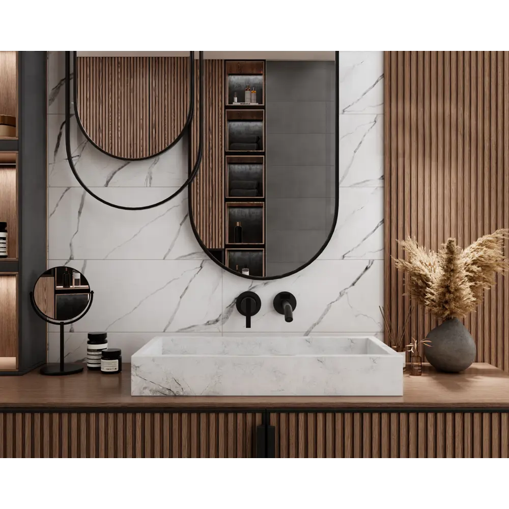 Плитка настенная Gracia Ceramica Tudor 01 25x60 см 1.2 м² глянцевая цвет белый/темно-серый мрамор STLM-2070922 - Вид №2