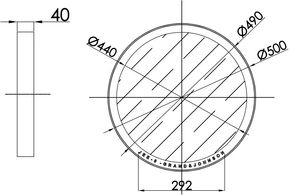 JEE-O Круглое зеркало из стали с рамой для ванной Soho 701-0110_20/2/8/9 - Вид №2