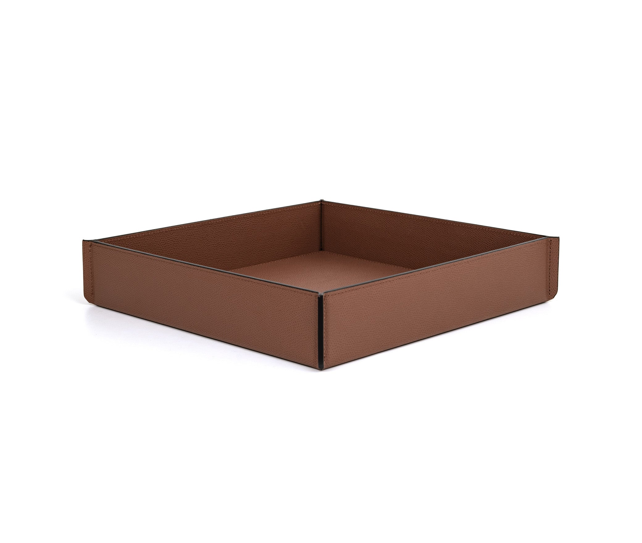 Leslie Valet Поднос - 30X30XH6 см / плетеная кожа_серо-коричневый Pinetti 00.1883.061.0