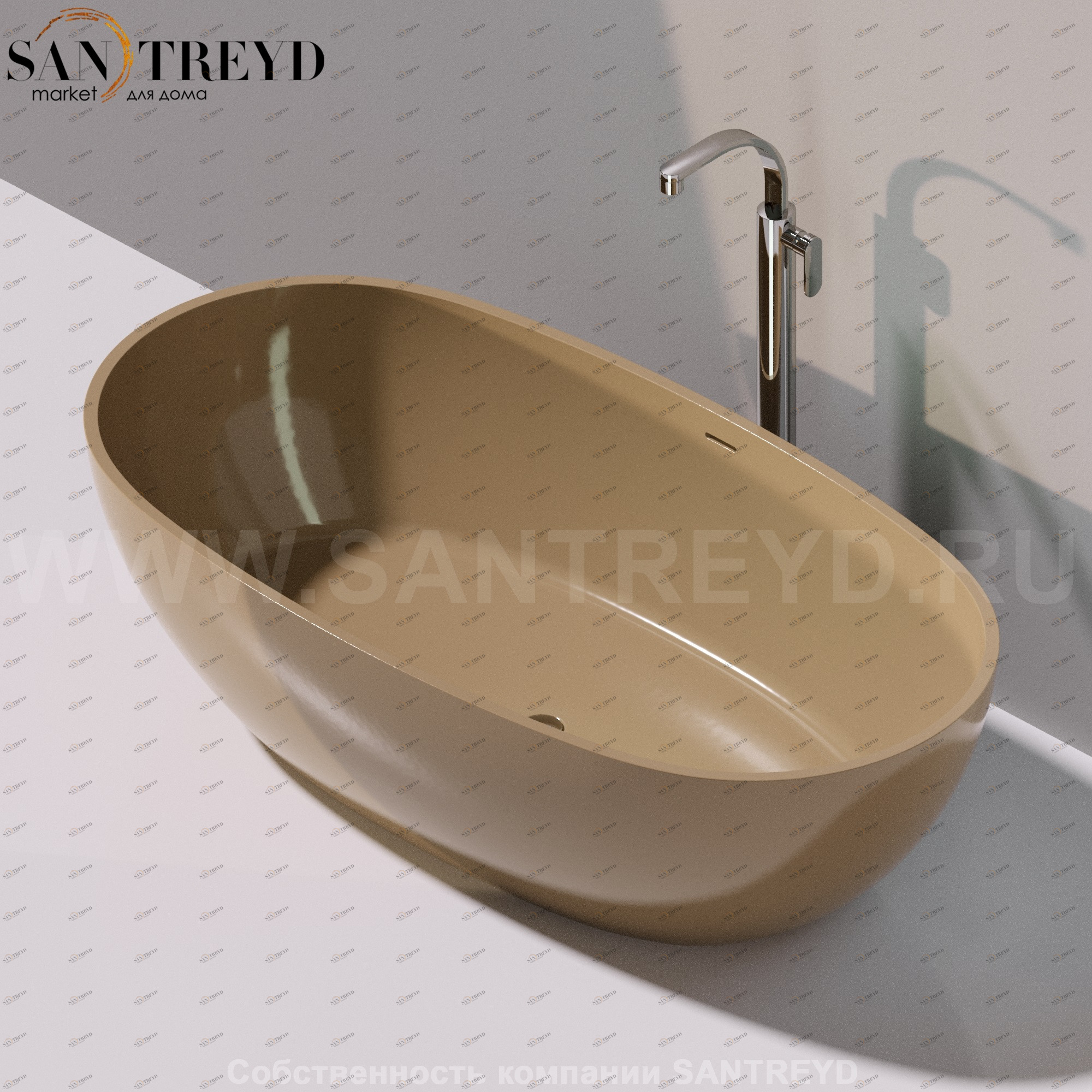 Flaminia APP Ванна свободностоящая 176 см коричневая AP176V.7503 Ceramica Flaminia AP176V7503