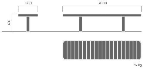 VESTRE Скамья из стали и дерева без спинки Forum sun-id-1407772 - Вид №11