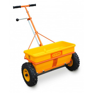 8487 СЕМО Разбрасыватель сеялка CEMO KS 35-E для удобрений, песка и реагентов на колесах 35 л.