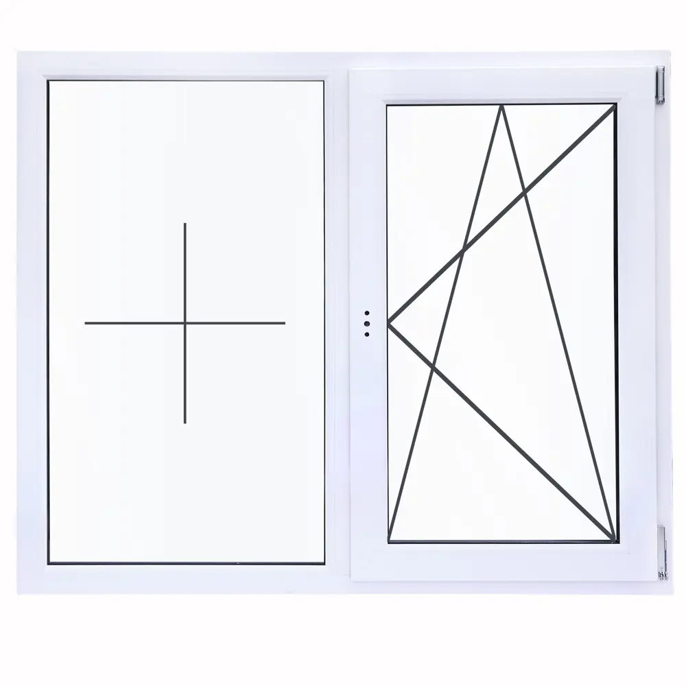 Veka: Двустворчатое пластиковое окно 1200×1200 мм с двухкамерным стеклопакетом 83117302 STLM-0039107