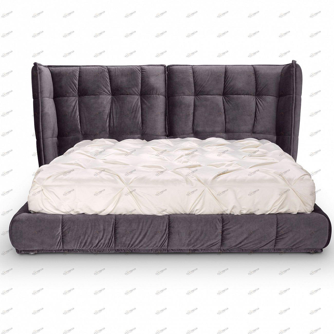 Кровать двуспальная 180х200 серая Cooper KELLY LOUNGE ДИЗАЙНЕРСКИЕ 094396 Коричневый 