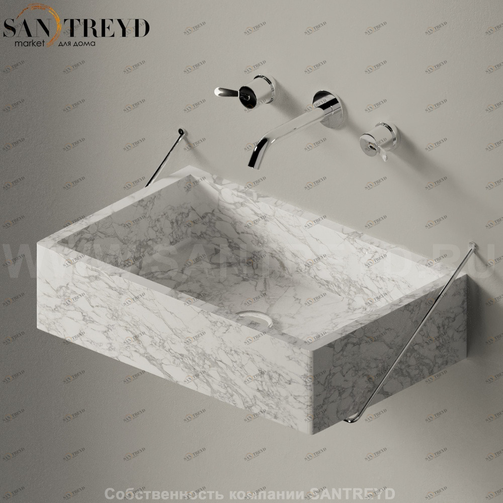 ACER0730SCARRARA Подвесная раковина настенная прямоугольная Agape  белая 