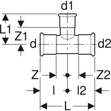 21244 Тройник переходной Geberit Mapress из углеродистой стали Geberit  - Вид №2