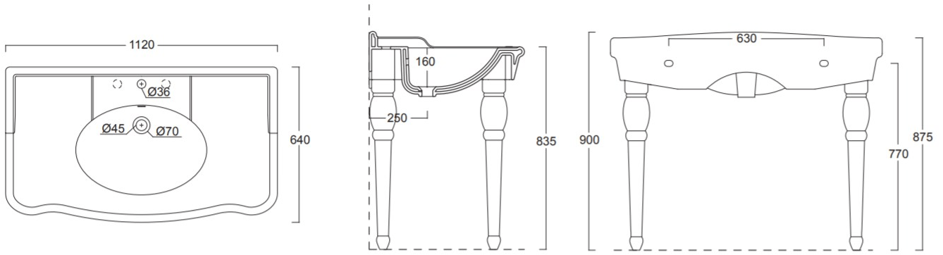 28250101 Напольная раковина стоящая овальная Alice Ceramica Boheme - Вид №3