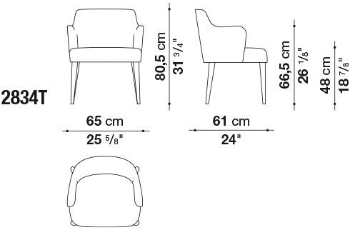 Maxalto Стул с обивкой и подлокотниками Febo sun-id-1477192 - Вид №7