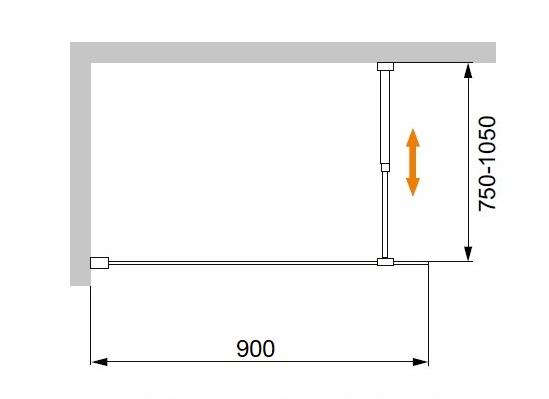 LIBERTA-V-1-90/155-C-Cr Душевое ограждения на борт вынны Cezares Китай  - Вид №1