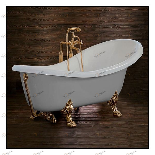 Ванна Akcjum Rectime 170 WR-02-01-Br-M овальная серая с золотыми ножками WR0201BRM