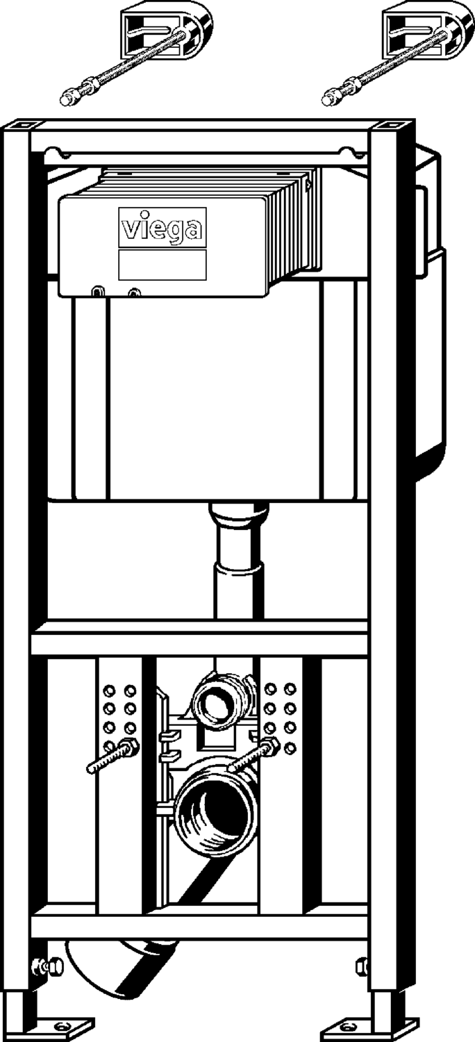 Системная техника  Viegaswift, Steptec, Viega Eco Plus, Viega Mono, панели смыва и принадлежности  T3 Viega Eco Plus  Элементы для унитазов VIEGA 660 321 Модель 8161.93 Santreyd  - Вид №1