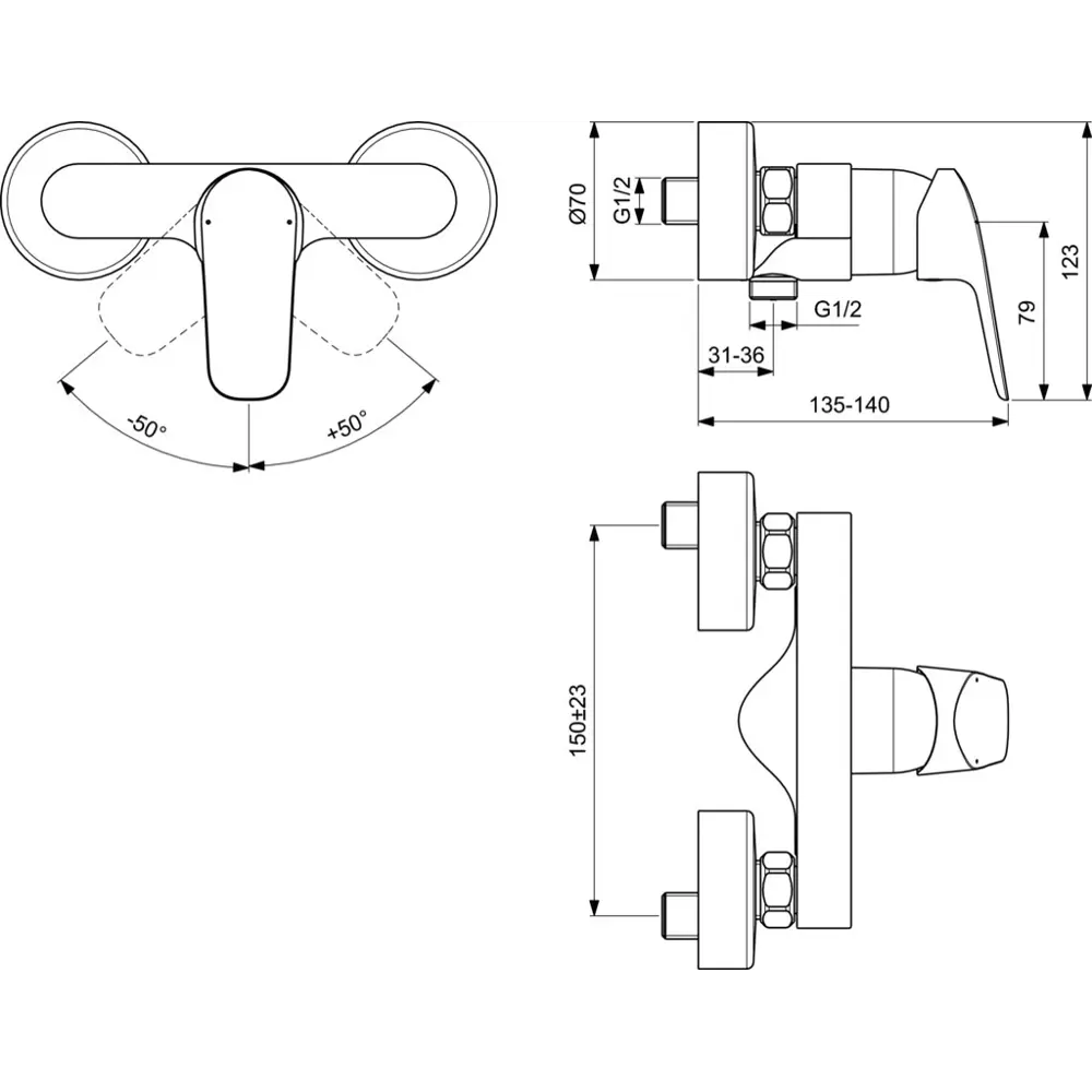 Смеситель для душа Ideal Standard Ceraflex однорычажный цвет хром 82425711 STLM-2044455 - Вид №5