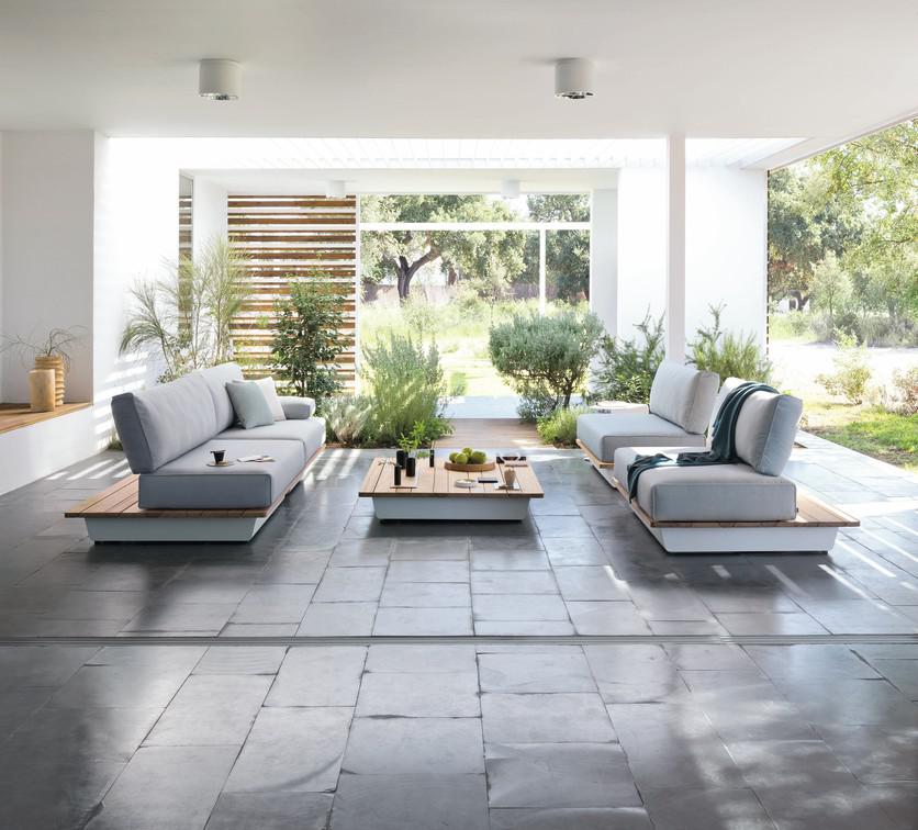 Concept 3 белый столешница из дерева iroko Manutti Air MNST796 - Вид №19