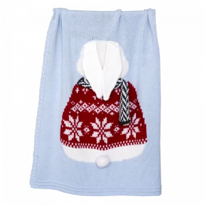 Плед ЗАЙКА new year APERO ДИЗАЙНЕРСКИЕ, ЗАЙЦЫ, ЖИВОТНЫЕ, НОВЫЙ ГОД 030116 Голубой