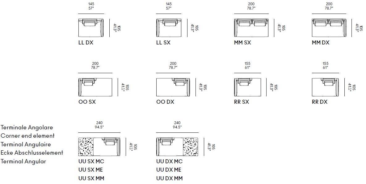 Casamania & Horm Модульный диван со съемным чехлом из ткани или кожи Dizzy sun-id-1374910 - Вид №10